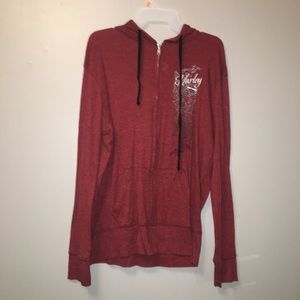 Harley Davidson burgundy zip up hoodie